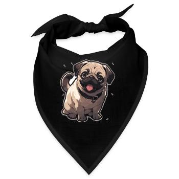 Mops Mops Hund Mops Sonnenbrille Mops Geschenk - Bandana - Schwarz - Vorne