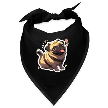 Mops Mops Hund Mops Geschenke Mops Liebhaber - Bandana - Schwarz - Vorne