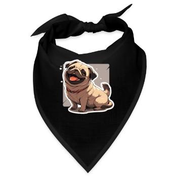 Mops Mops Hund Mops Geschenke Mops Liebhaber - Bandana - Schwarz - Vorne