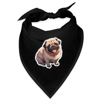 Mops Mops Hund Mops Geschenke Mops Liebhaber - Bandana - Schwarz - Vorne