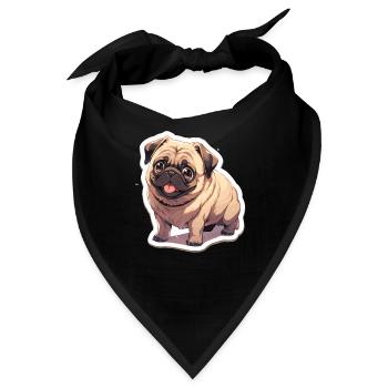 Mops Mops Hund Mops Geschenke Mops Liebhaber - Bandana - Schwarz - Vorne