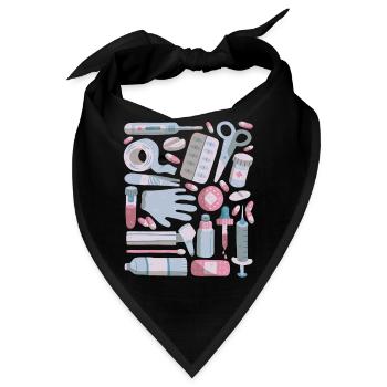 Erste Hilfe Doodles Verbandskasten Medizin - Bandana - Schwarz - Vorne