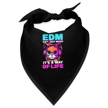 Edm Rave EDM ist keine Musik, sondern Leben Katzenkopfhörer - Bandana - Schwarz - Vorne