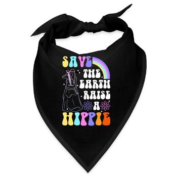 Save The Earth Raise A Hippie - Bandana - Schwarz - Vorne