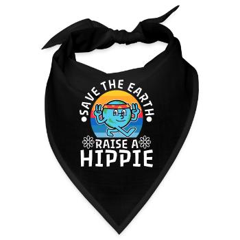 Save The Earth Raise A Hippie - Bandana - Schwarz - Vorne