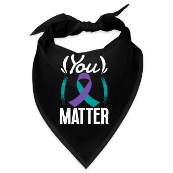 Suicide Prevention With Teal & Purple - Bandana - Schwarz - Vorne