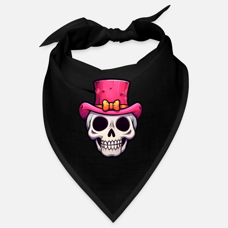 Cute Skull Pink Hat Halloween Bandana