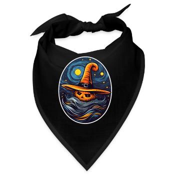 Kürbis Halloween Malerei - Bandana - Schwarz - Vorne