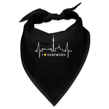 Dortmund Skyline Herzschlag Stadion Fan Dortmunder - Bandana - Schwarz - Vorne