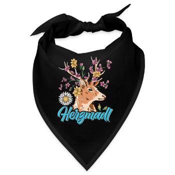 Herzmadl Trachten Shirt Frauen - Bandana - Schwarz - Vorne