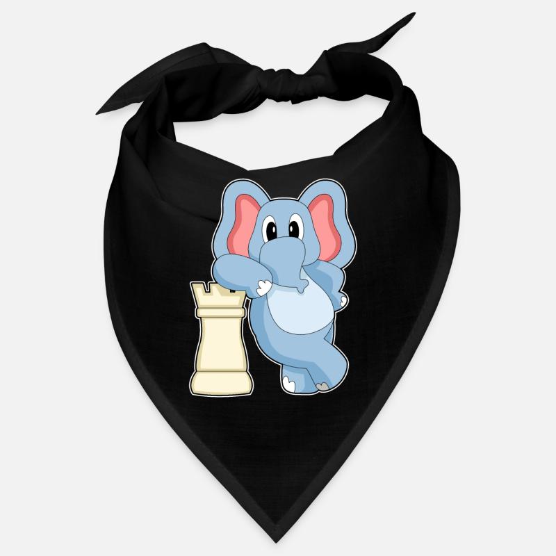 Schachfigur Turm Elefant Schach - Bandana - Schwarz