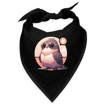 Vogel Vögel Lustige Tiere Waldbewohner Tier - Bandana - Schwarz - Vorne