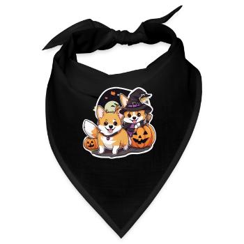 Corgi Corgi Hund Corgi Halloween Corgis - Bandana - Schwarz - Vorne