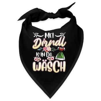 Mein Dirndl is in da Wäsch Bayerisches Dirndl Shir - Bandana - Schwarz - Vorne