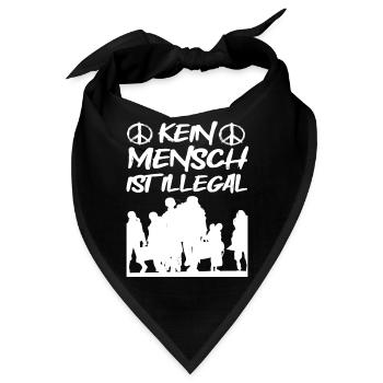 Kein Mensch ist Illegal - Bandana - Schwarz - Vorne