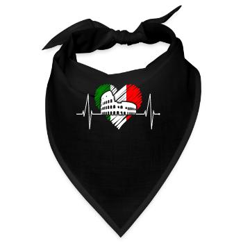 Rom Kolosseum Herzschlag Roma Skyline Rome Italien - Bandana - Schwarz - Vorne