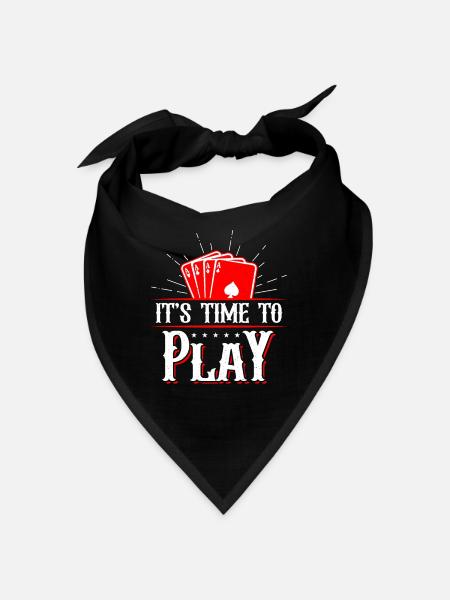 Classic Blackjack It's Time To Play Casino Dealer - Bandana - Schwarz - Vorne