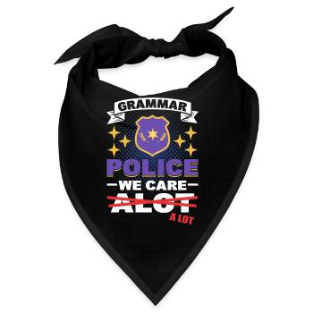 Grammatik-Polizei Wir kümmern uns sehr - Bandana - Schwarz - Vorne