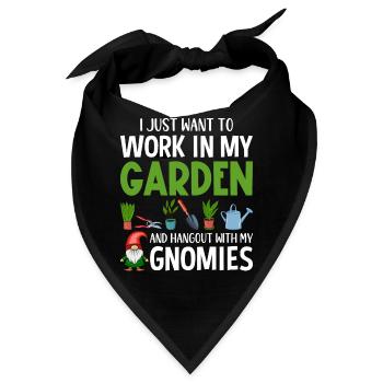 Lustiger Gartenzwerg Gartenarbeit Zwerggarten - Bandana - Schwarz - Vorne
