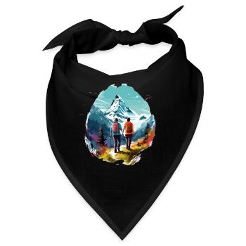 Zermatt, Matterhorn, Matterhorn, Wanderer - Bandana - Schwarz - Vorne