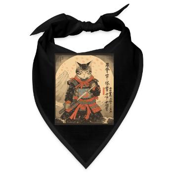 Ninja Cat Samurai Sword | Meow Warrior - Bandana - Schwarz - Vorne