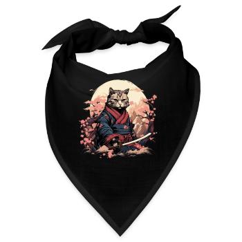 Ninja Cat Samurai Artwork - Bandana - Schwarz - Vorne