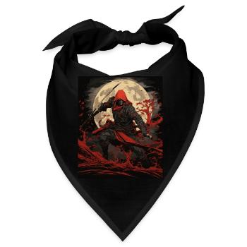 Japense Silent Assassin Nija Art - Bandana - Schwarz - Vorne
