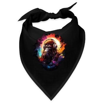Bigfoot, Affe, Affe Design - Buntes Tier mit - Bandana - Schwarz - Vorne