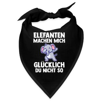 Elefant Elefanten - Bandana - Schwarz - Vorne
