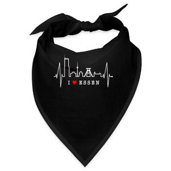 Essen Skyline Herzschlag Ruhrpott Fan Herz Essener - Bandana - Schwarz - Vorne