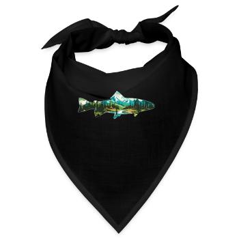 Fliegenfischen auf Forellen: Retro-Liebe zum - Bandana - Schwarz - Vorne