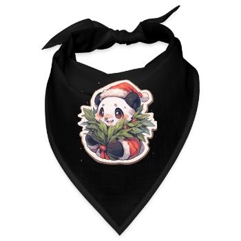 Panda Weihnachten Panda Pandas Panda Weihnachten - Bandana - Schwarz - Vorne