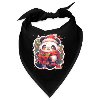 Panda Weihnachten Panda Pandas Panda Weihnachten - Bandana - Schwarz - Vorne