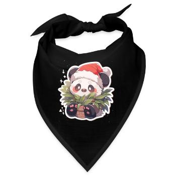 Panda Weihnachten Panda Pandas Panda Weihnachten - Bandana - Schwarz - Vorne