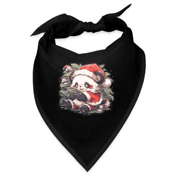 Panda Weihnachten Panda Pandas Panda Weihnachten - Bandana - Schwarz - Vorne