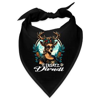 Tracht & Trachten Hirsch Ersatz Dirndl - Bandana - Schwarz - Vorne