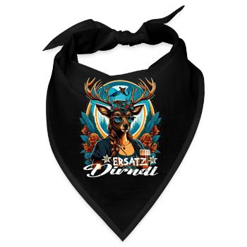 Tracht & Trachten Hirsch Ersatz Dirndl - Bandana - Schwarz - Vorne