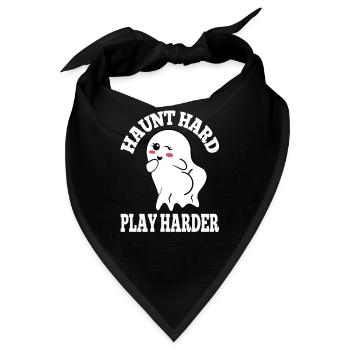 aunted Hard Play Harder Tee Spirited Fun Festive - Bandana - Schwarz - Vorne