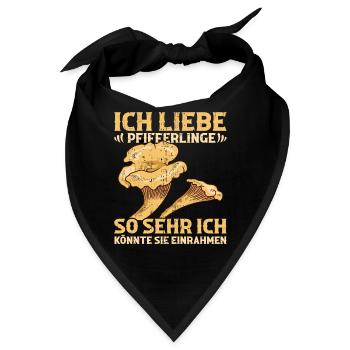 Pilzsucher Mykologe Pilzjäger Pfifferlingsammler - Bandana - Schwarz - Vorne