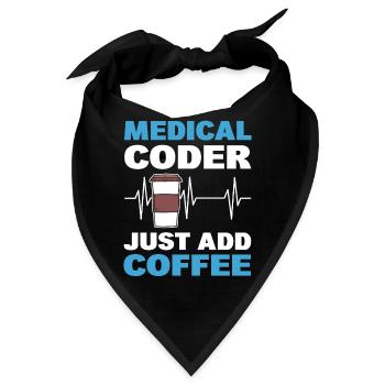 Medizinischer Codierer Einfach Kaffee hinzufügen - Bandana - Schwarz - Vorne