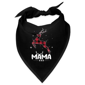 Rot kariert Rentier Mama Weihnachten Weihnachten - Bandana - Schwarz - Vorne