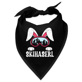 Skihaserl Skihasen Shirt Skihasen Apres Party - Bandana - Schwarz - Vorne