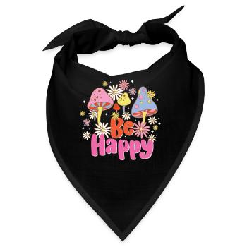 Magic Mushroom Psychedelic Art - Bandana - Schwarz - Vorne