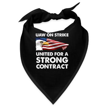 UAW streikt - Gemeinsam für einen starken Vertrag - Bandana - Schwarz - Vorne