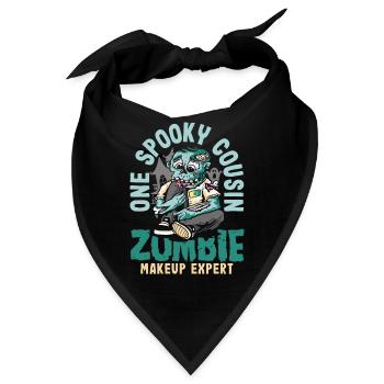 One Spooky Cousin Retro Zombie Halloween Costume - Bandana - Schwarz - Vorne