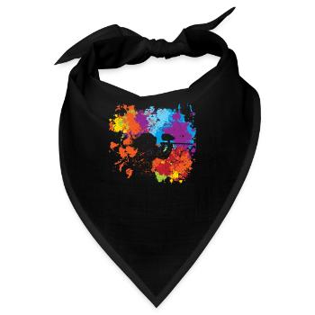 Cool Paintball Frau Silhouette Paint Ball Mädchen - Bandana - Schwarz - Vorne