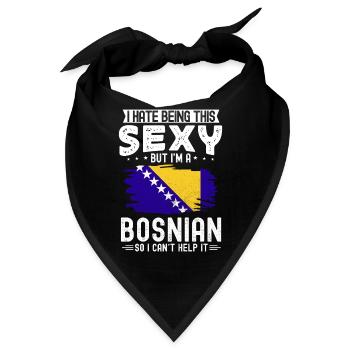 Bosnien und Herzegowina Flagge Bosnien - Bandana - Schwarz - Vorne