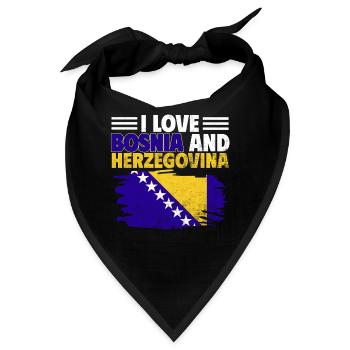 Bosnien und Herzegowina Flagge Bosnien - Bandana - Schwarz - Vorne