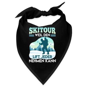 Ski Tour Weil den Lift Jeder Nehmen kann - Bandana - Schwarz - Vorne