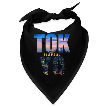 Tokyo Japan Souvenir - Bandana - Schwarz - Vorne